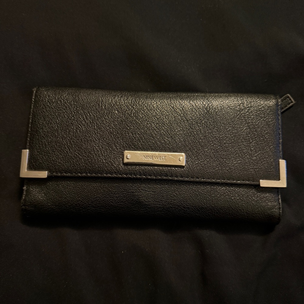 Nine West Black Wallet with Silver Details